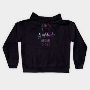 She leaves a little spark wherever she goes watercolor quote Kids Hoodie